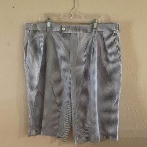 Linea Uomo Seersucker Shorts Golf Outdoors Blue & White Stripes Men’s Size 44W